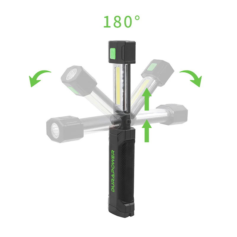Customized cross-border COB maintenance lamp USB charging multifunctional strong magnetic auto repair work lamp with red light warning