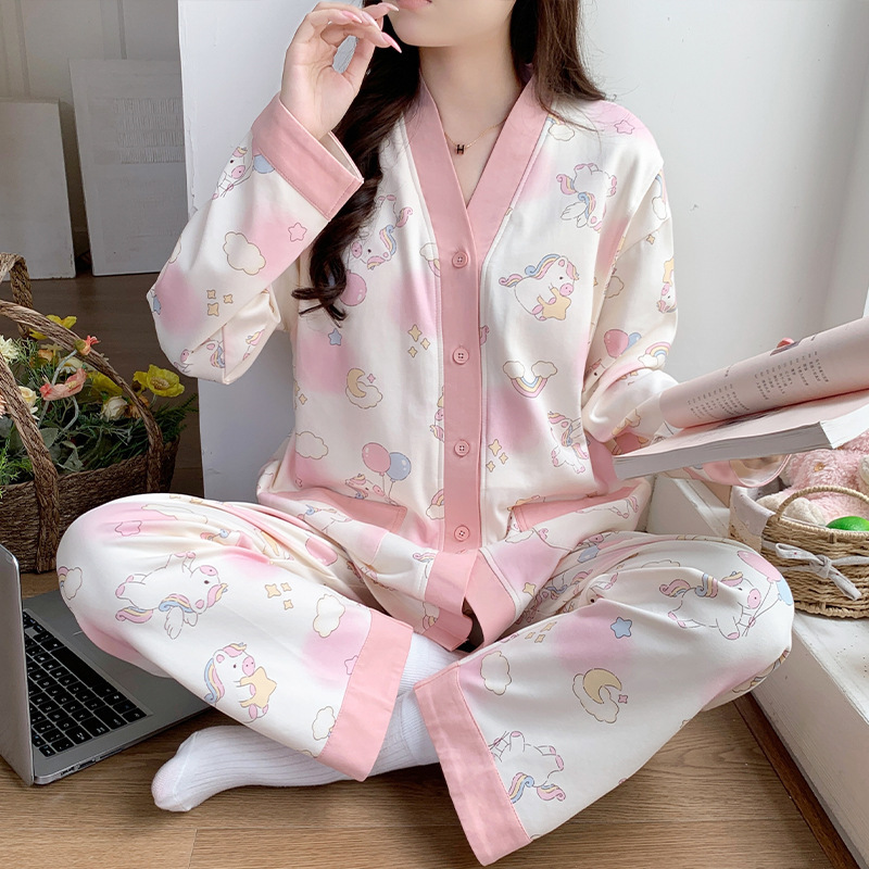 Summer Thin Postpartum Maternity Wear with Chest Pads, Sweat-Absorbent Maternity Pajamas, Breastfeeding and Nursing Set