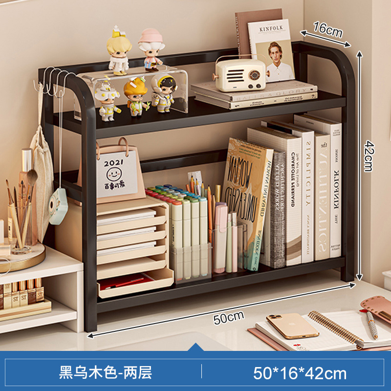 Estante de escritorio de escritorio de almacenamiento de estantes de escritorio de escritorio de oficina dormitorio de estudiantes libros cosméticos hierro forjado acabado estante