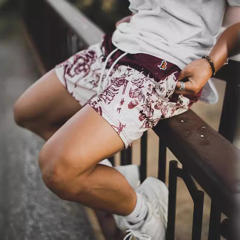 American Shorts Trendy Brand Men's Summer Running Basketball Pants Quick-drying Breathable Pants All-match Knee-wide Loose Bottoms