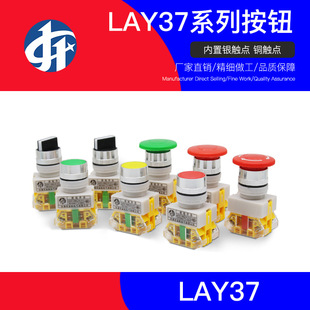LAY37 button flat head mushroom self-reset two or three gear knob Start Stop button switch self-locking