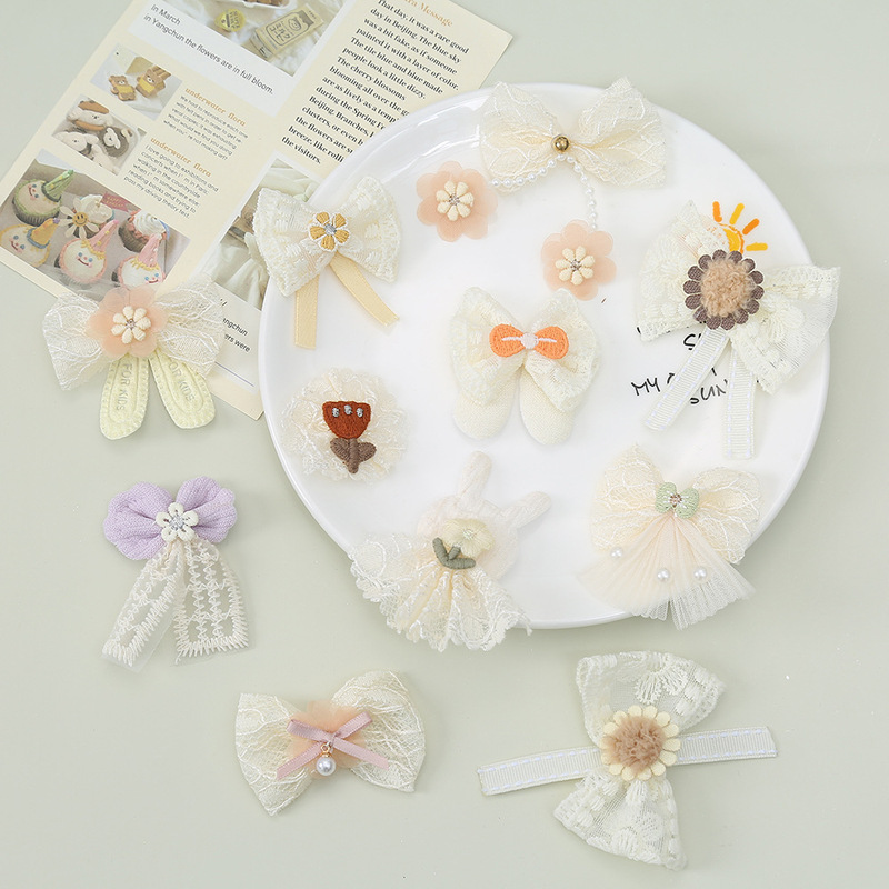 Japanese and Korean hollow mesh bow DIY children's clothing bow semi-finished shoes and hats accessories bow tie material