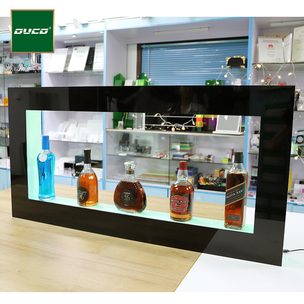 实力工厂直销酒吧气氛亚克力红酒展示架 LED炫彩有机玻璃红酒酒架