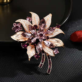 水晶花女士西装胸针高档女胸花别针胸针女款设计感小众高级感精致