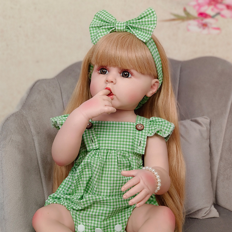 Vinilo completo 55cm simulación bebé muñeca transfronteriza nueva muñeca renacida muñeca de juguete entrega al por mayor