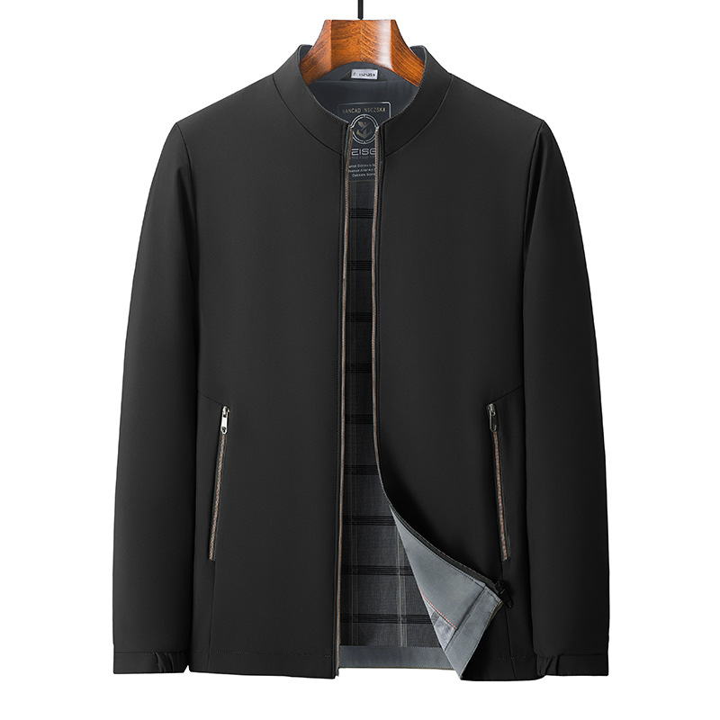 Veste de costume décontractée pour homme, nouvelle collection printemps 2024, col montant, pour papa d'âge moyen_voghion.com
