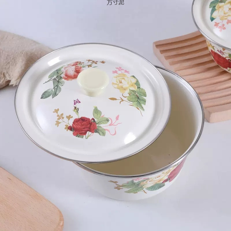 厚みのある16-30CMの蓋付きホウケイ酸ポット、ラードホウケイ酸ポット、餃子の詰め物、蓋付き丸型餃子の詰め物鉄ポット|undefined