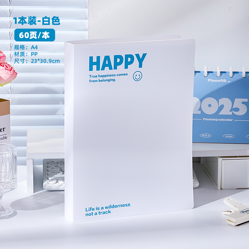 Nuevo libro de datos de estilo inglés simple, libro de almacenamiento de papel de estudiante de alto valor, carpeta de carpeta de oficina a4