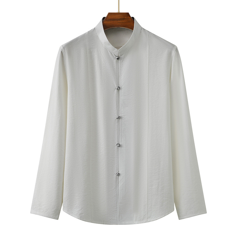 Chinese style linen men's long-sleeved top, 4203 Tang suit style, short-sleeved shirt for middle-aged and elderly men/set available