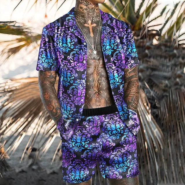Summer set, trend shirt, style, with short sleeve, 3D