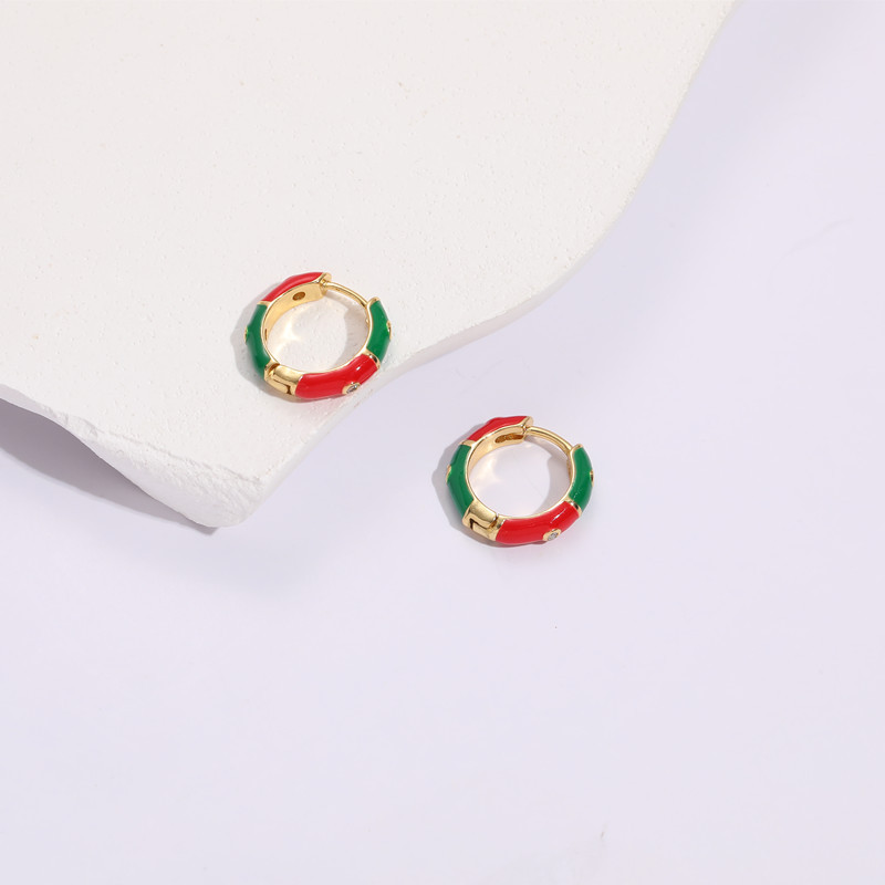 Fashion Geometric Copper Earrings Enamel Copper Earrings