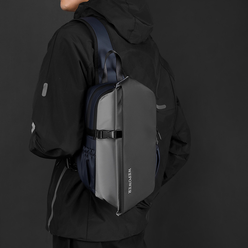 WEPOWER nuevo tipo de bolso de hombro para hombres, bolso coreano de gran capacidad, bolso de pecho fresco, banda reflectante de seguridad, bolso de viaje inclinado