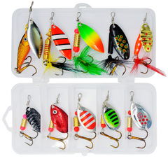 Spinning Composite Lure 10Pcs XLT-17 Hand-Crank Blade Colorful Export Metal Lure Bionic Fake Baits