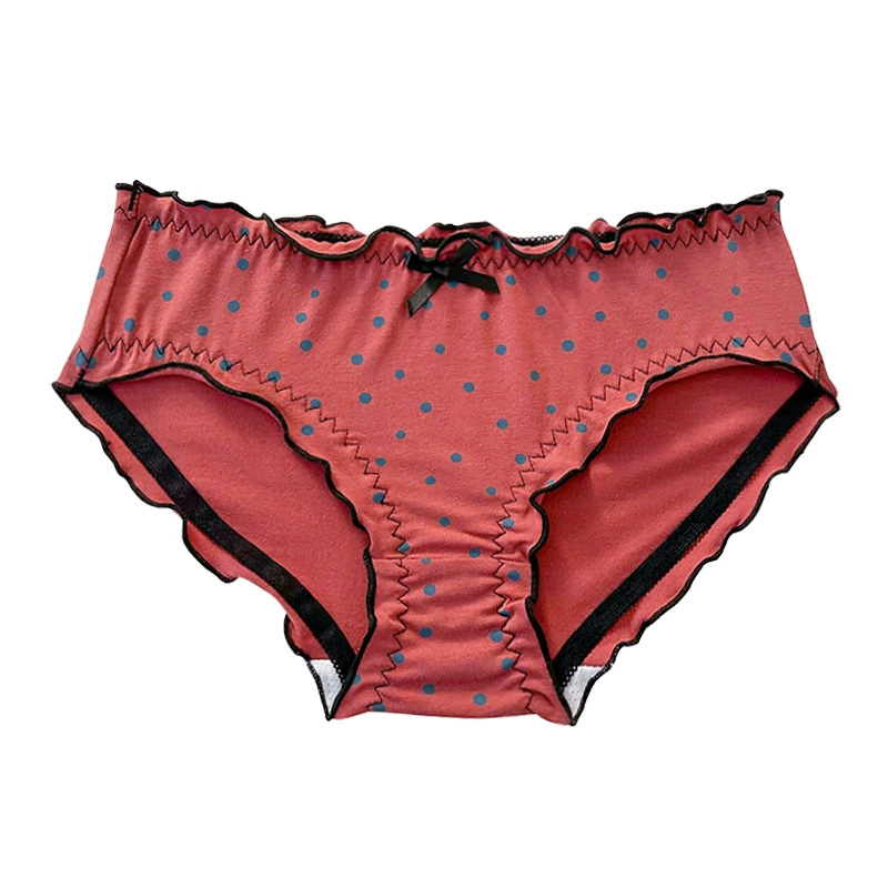 Brand retro cute cotton comfortable pants with bow, internet celebrity, mid rise
