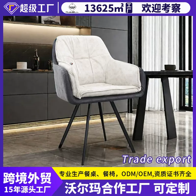 跨境chairs亚马逊餐椅家用餐桌椅子外贸靠背椅北欧轻奢高级感凳子