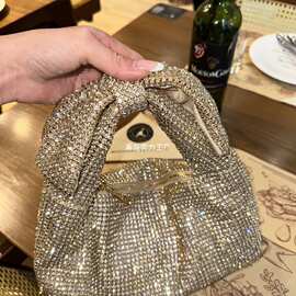 法式复古2025手拿包包新款钻石手提名媛水钻手提包气质镶钻大容量
