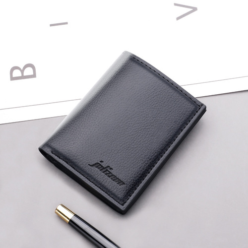 Vertical wallet men's short small leather wallet can hold driver's license ultra-thin men's wallet men's wallet men