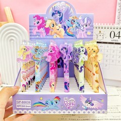 新しいマイリトルポニープッシュボタン式ゲルペン、キュートで高品質な黒色水性ペン、弾丸型サインペン