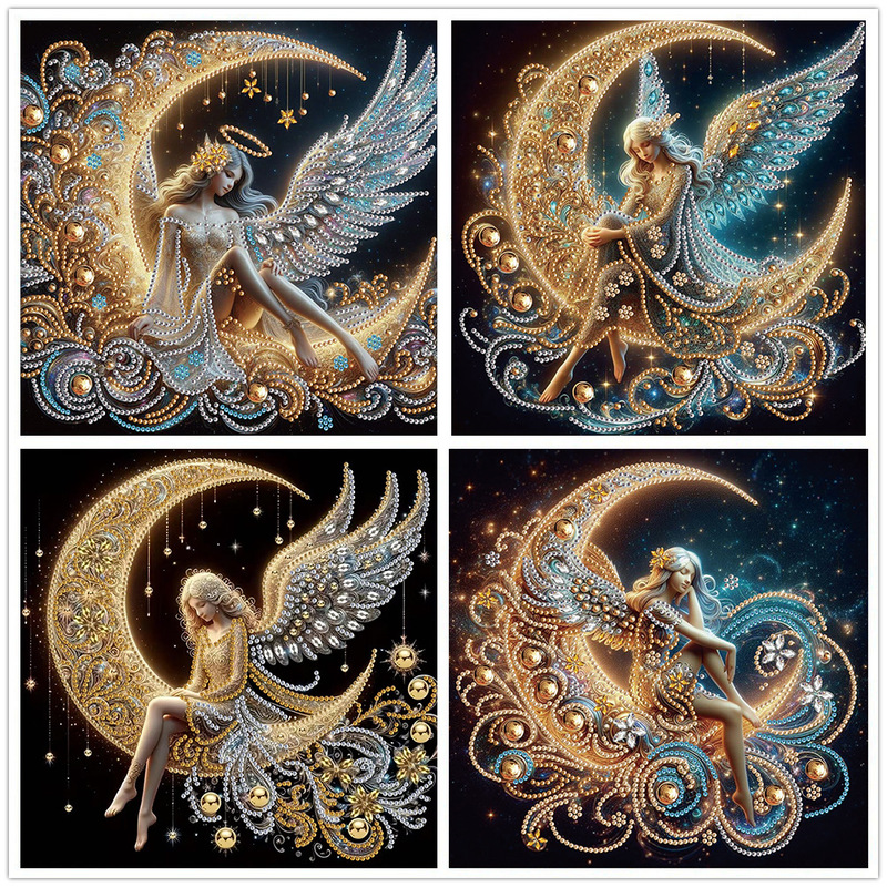 Cross-Border Exclusive New 5D Irregular Bright Diamond Painting DIY Framed Decorative Painting for Living Room Table Decoration, Ready Stock Wholesale