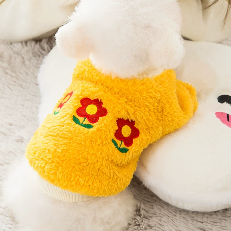 Теплая толстовка из кораллового бархата, милая весенняя, осенняя и весенняя одежда Тедди на двух ногах, домашние кошки, маленькие собаки, осенняя и зимняя одежда.
