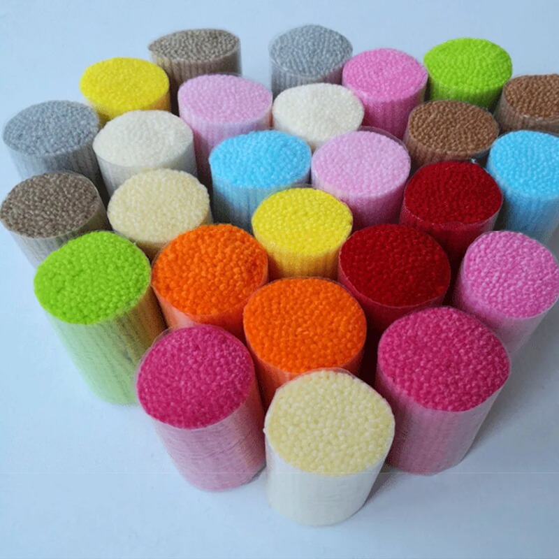 Segmented Embroidery Acrylic Yarn Colorful Creative Cushion Carpet Cartoon Color Printing Carpet Embroidery Thread DIY Three-Dimensional Yarn Embroidery