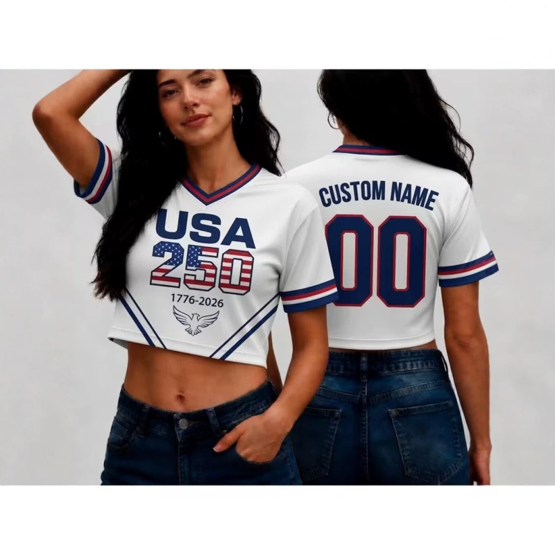 Dropshipping Cross-Border 2026 New Model American 250 Crop Style Patriotic American Flag Eagle Women's Independence Day Dropshipping Cross-Border 2026 New Model American 250 Crop Style Patriotic American Flag Eagle Women's Independence Day