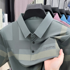 中年男性半袖Tシャツメンズ夏中高年お父さん夏服ゆったりアイスシルク涼しいポロシャツトップス