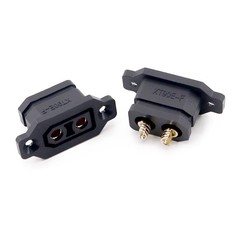 XT90E帶固定母座鋰電池充電口插頭XT90電動車航模電調公母連接器