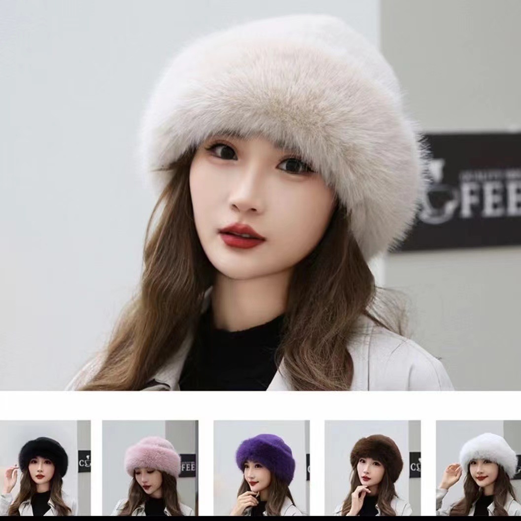200g Weight Beanie Hat Hats Type Daily Occasion Polyester Material Solid Color Pattern Autumn&Winter Season Women's Gender Simple Style, IG Style Style Eaveless Rim Winter Woolen Hat Women's Autumn And Winter Korean Warm Hat Fashion Solid Color Face-Looking Little Wild Mongolian Hat Thickened 3