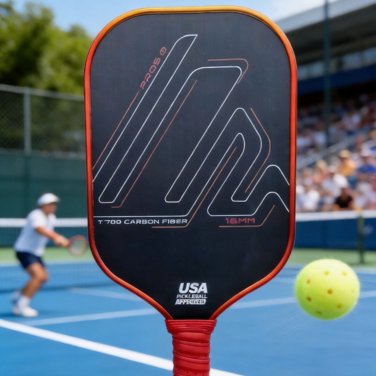 Titanium wire metal edge pickleball paddle, heat-pressed one-piece paddle, specialized for sports competition, T700 carbon fiber paddle