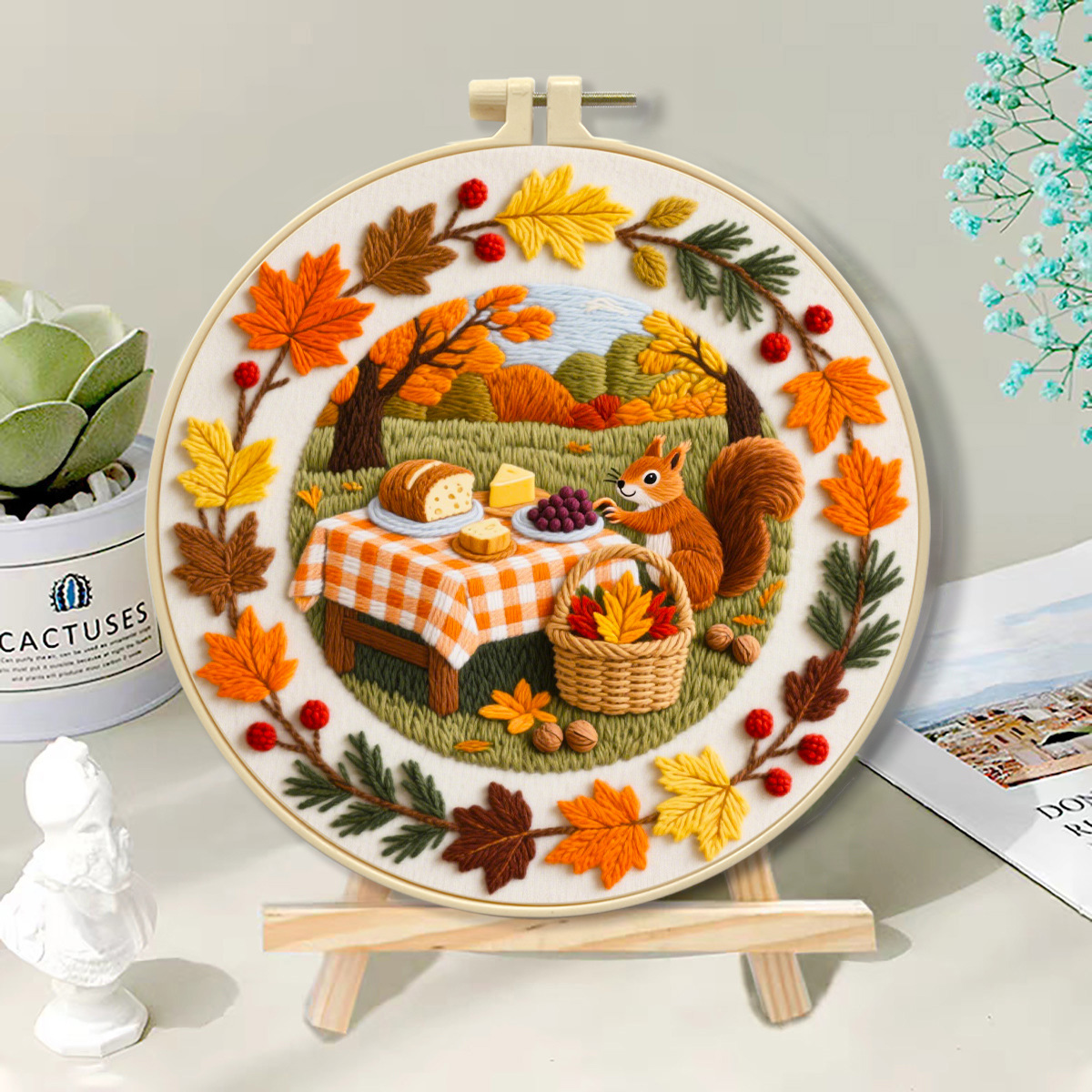 2025 nuevo paquete de material bordado diy serie de otoño principiantes paquete de bordado transfronterizo nivel de entrada de Amazon