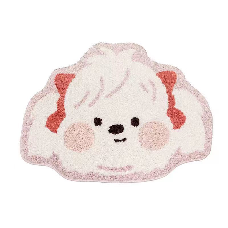 かわいい異形の不規則なカシミヤのじゅうたんの浴室の厚い毛の吸水の足のマットの猫のじゅうたんのラベルをまねて代行します。|undefined