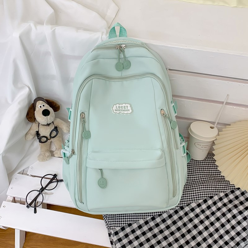 Mochila escolar, estudiante universitaria, estilo minimalista japonés, color puro, simple y versátil, mochila para estudiante de secundaria, campus de nicho