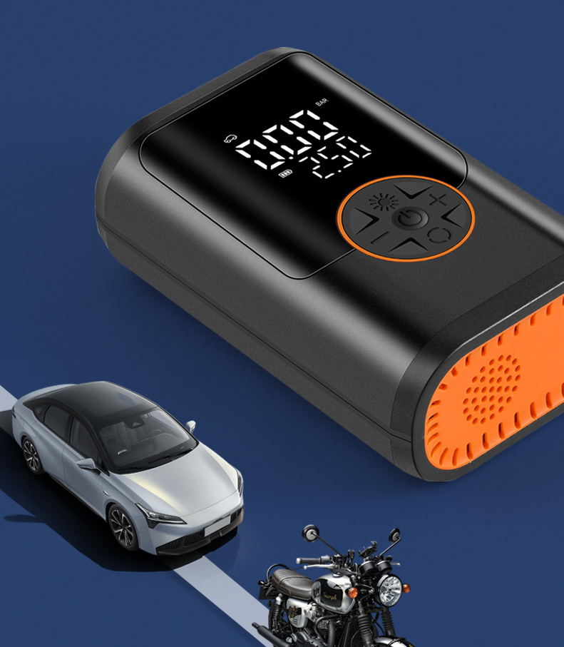 New Car-Mounted Air Pump, Portable Smart Dual-Screen Digital Display Air Pump, Car Tire, Basketball, Electric Air Pump
