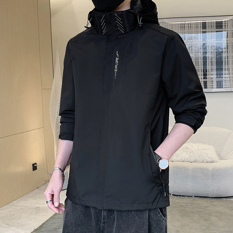 New outdoor windproof rain-proof thin breathable jacket women's mountaineering clothes cycling clothes overalls men's printed logo