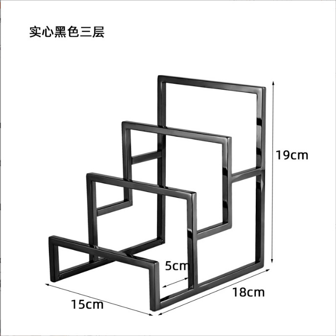 사각형 강철과 검은 색 티타늄 3 층