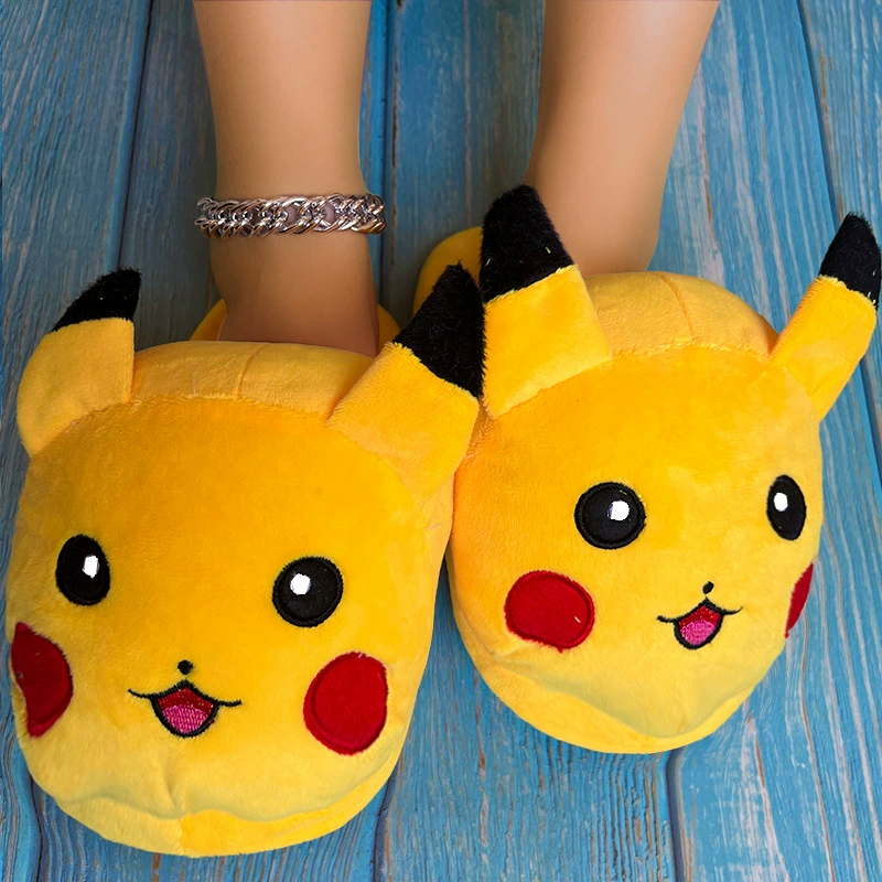 Заводская direct Pikachu новогодние хлопковые тапочки - милые домашние плюшевые тапочки, теплый осень/зима