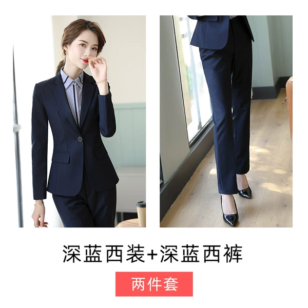 Deep blue suit+dark blue pants