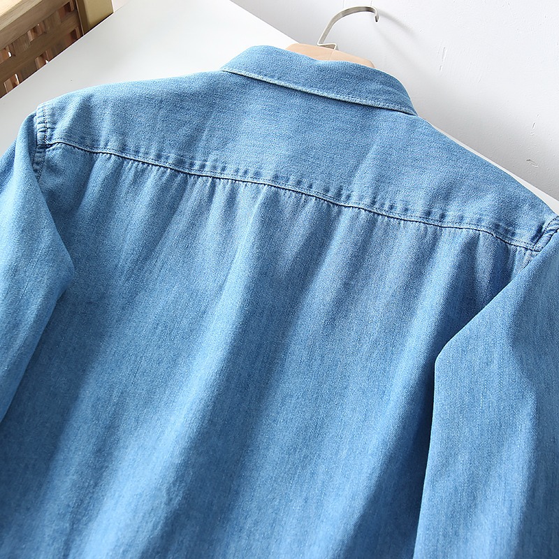 Herren Denim Mantel Locker Passend Frühling Herbst Freizeitjacke_voghion.com
