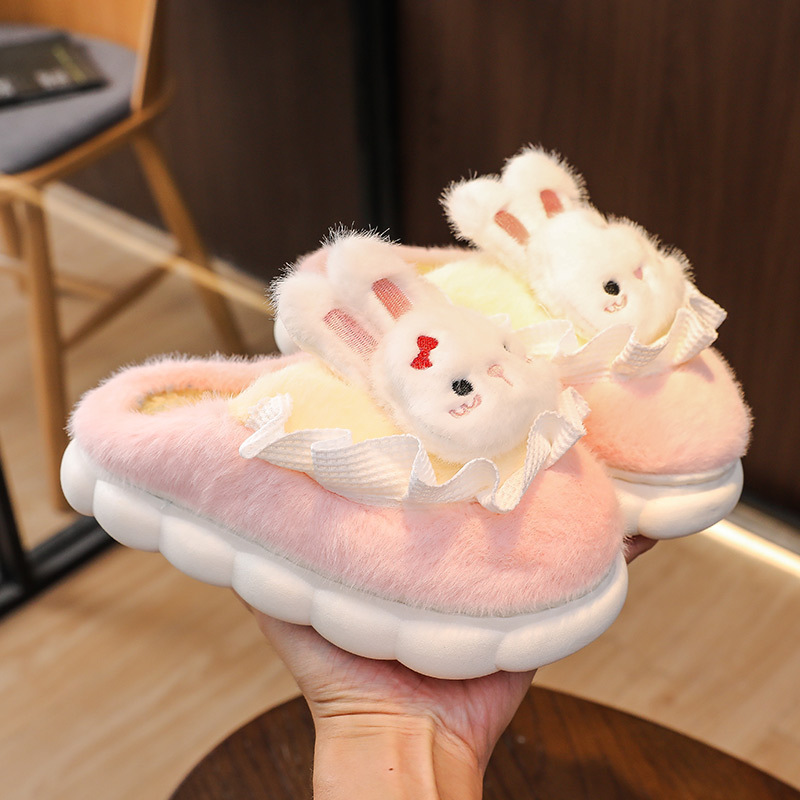 Scarpe da casa da donna in pile open-toe slip-on invernali primaverili da camera morbide e accoglienti in memory foam_voghion.com