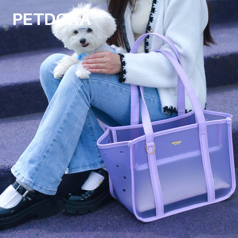 Petdora Cool Transparent Pet Bag Summer Cooling Cat Bag Dog Bag Small Dog and Cat Travel Jelly Bag