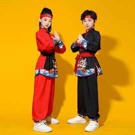 儿童武术舞龙演出服舞狮打鼓中国表演练功太极训练校运会功夫服装