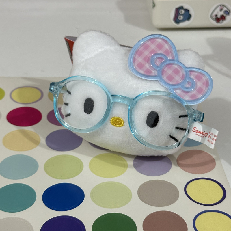 黑色草帽kitty帽宝宝挂件爱心扣公仔玩偶可爱赫本风挂饰钥匙扣|undefined