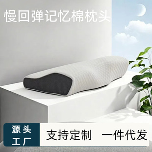 Factory Direct Dropshipping Cross-Border Wholesale Slow Rebound Space Memory Foam Pillow Core Butterfly-Shaped Cervical Spine Protection and Relaxation