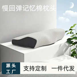 工厂一件代发跨境批发慢回弹太空记忆棉枕头枕芯蝶形护颈椎舒缓