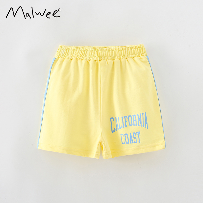in stock malwee girls' pants summer new European and American children's printed elastic waist children's casual pants