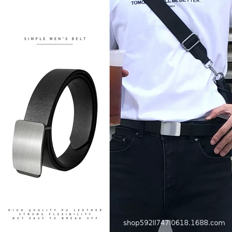 新款简约男士皮带批发百搭潮流裤腰带休闲韩版学生个性时尚裤带男