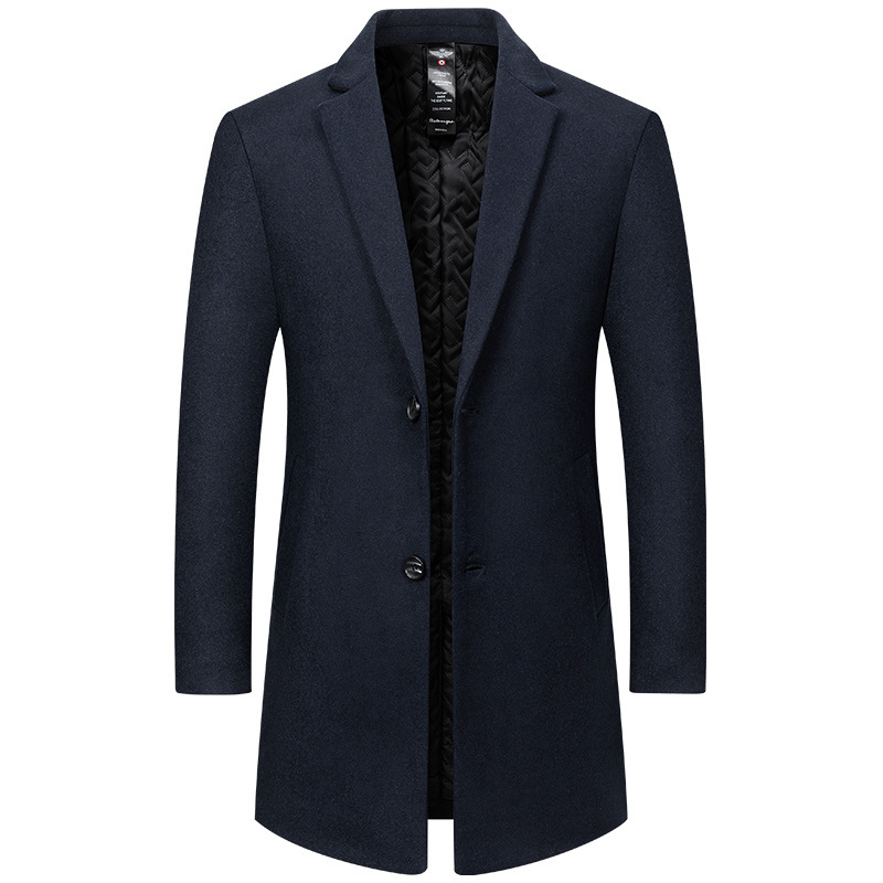 Autumn and Winter Mid-Length Woolen Outwears for Middle-Aged Men, Fashionable Casual Woolen Outwears, 2025 New Windbreakers for Men