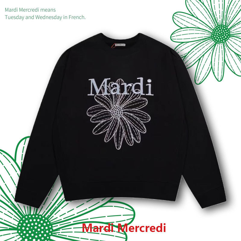 2025新款Mardi卫衣刺绣金高银同款小雏菊宽松套头圆领外套上衣女|undefined