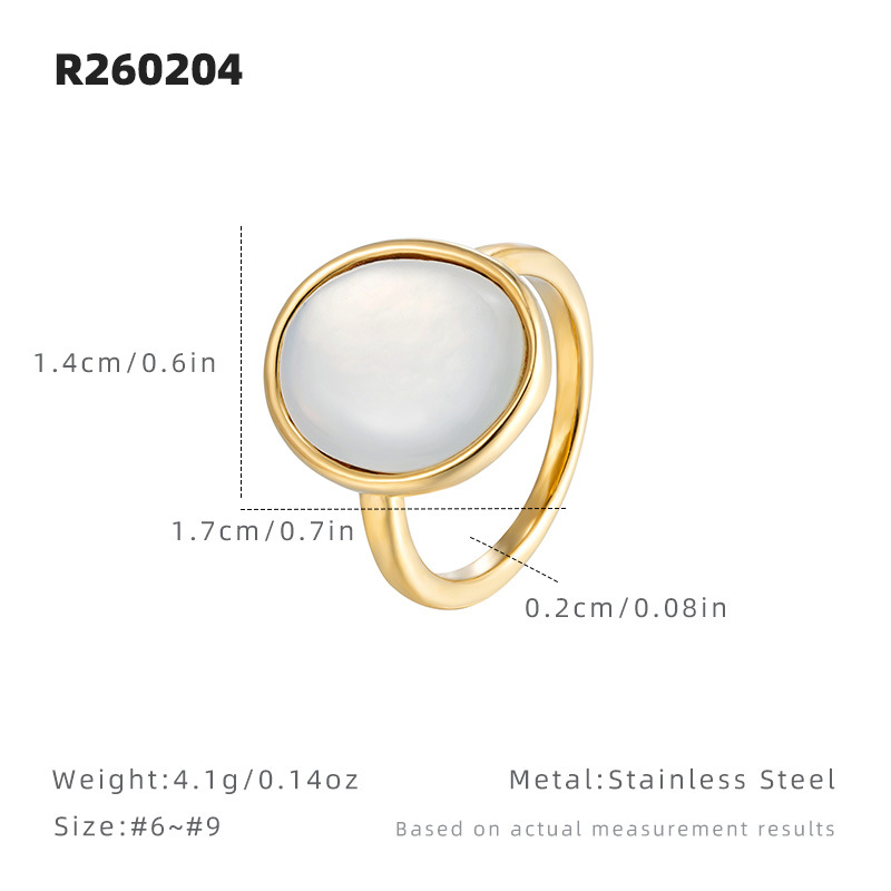 Vintage Shell Titanium Steel Ladies Ring